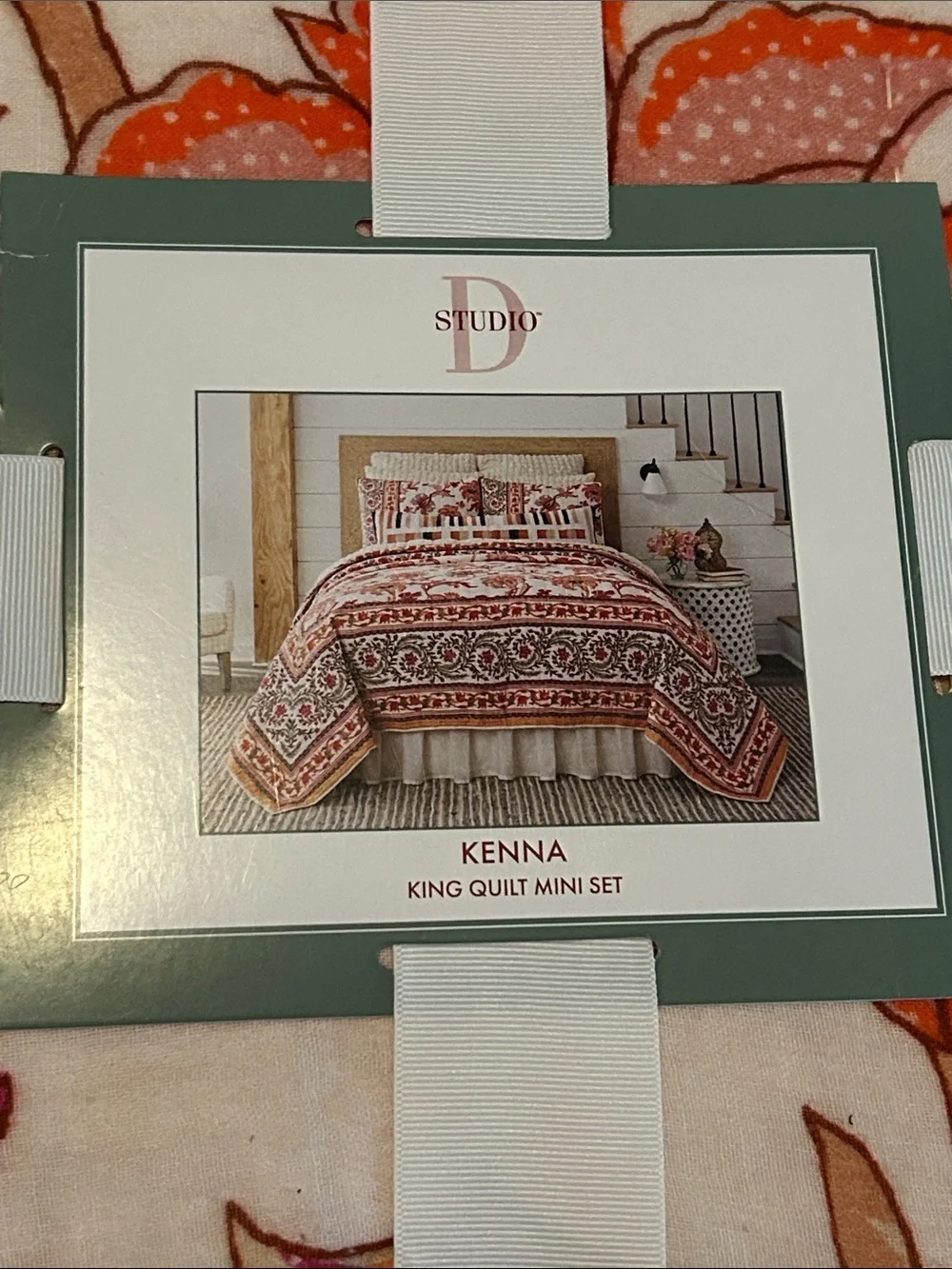 Studio D Kenna 3 PC Quilt Mini Set w/Shams King Multi Floral $259 NWT